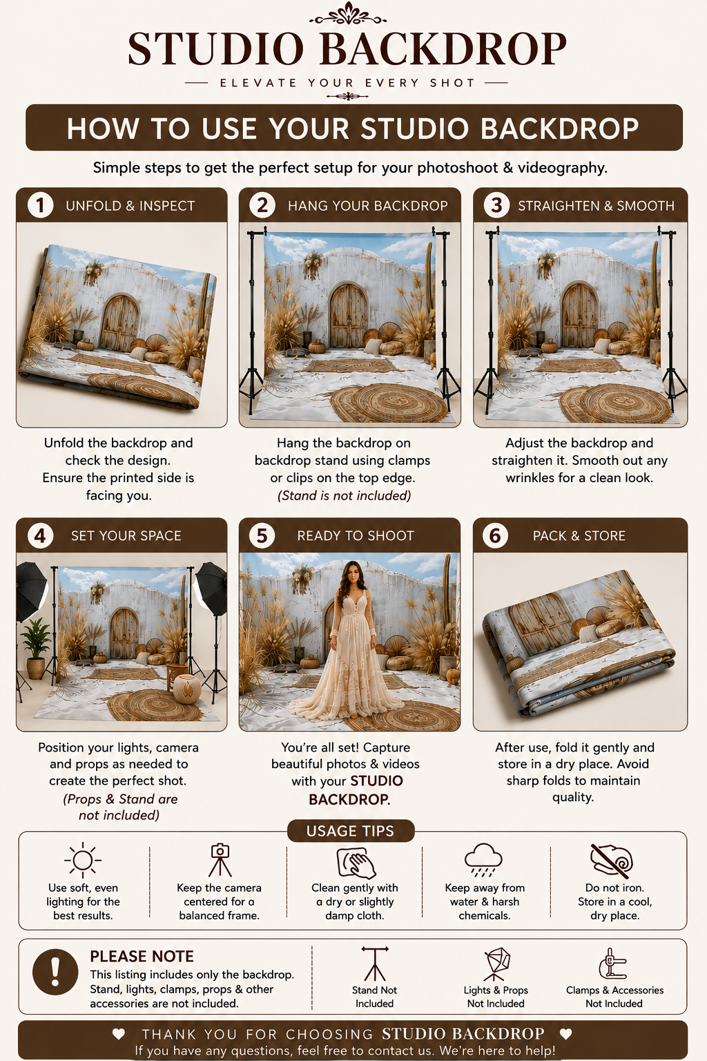 Boho Desert Door Photography Backdrop with Pampas Grass | Aesthetic Rustic Studio Background