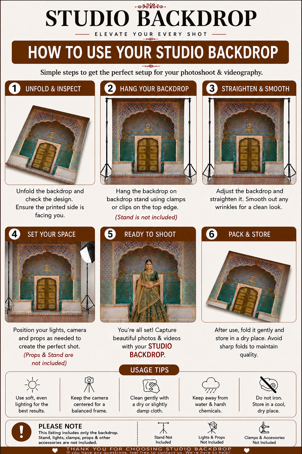 Royal Indian Palace Door Backdrop