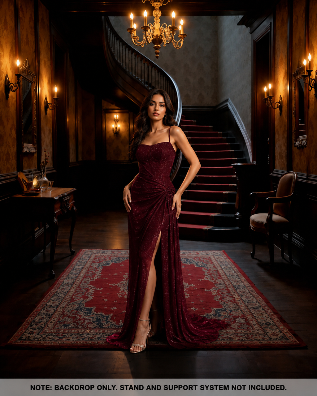 Vintage Mansion Stair Hall Backdrop
