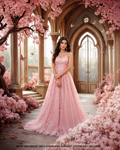 Cherry Blossom Garden Archway Backdrop