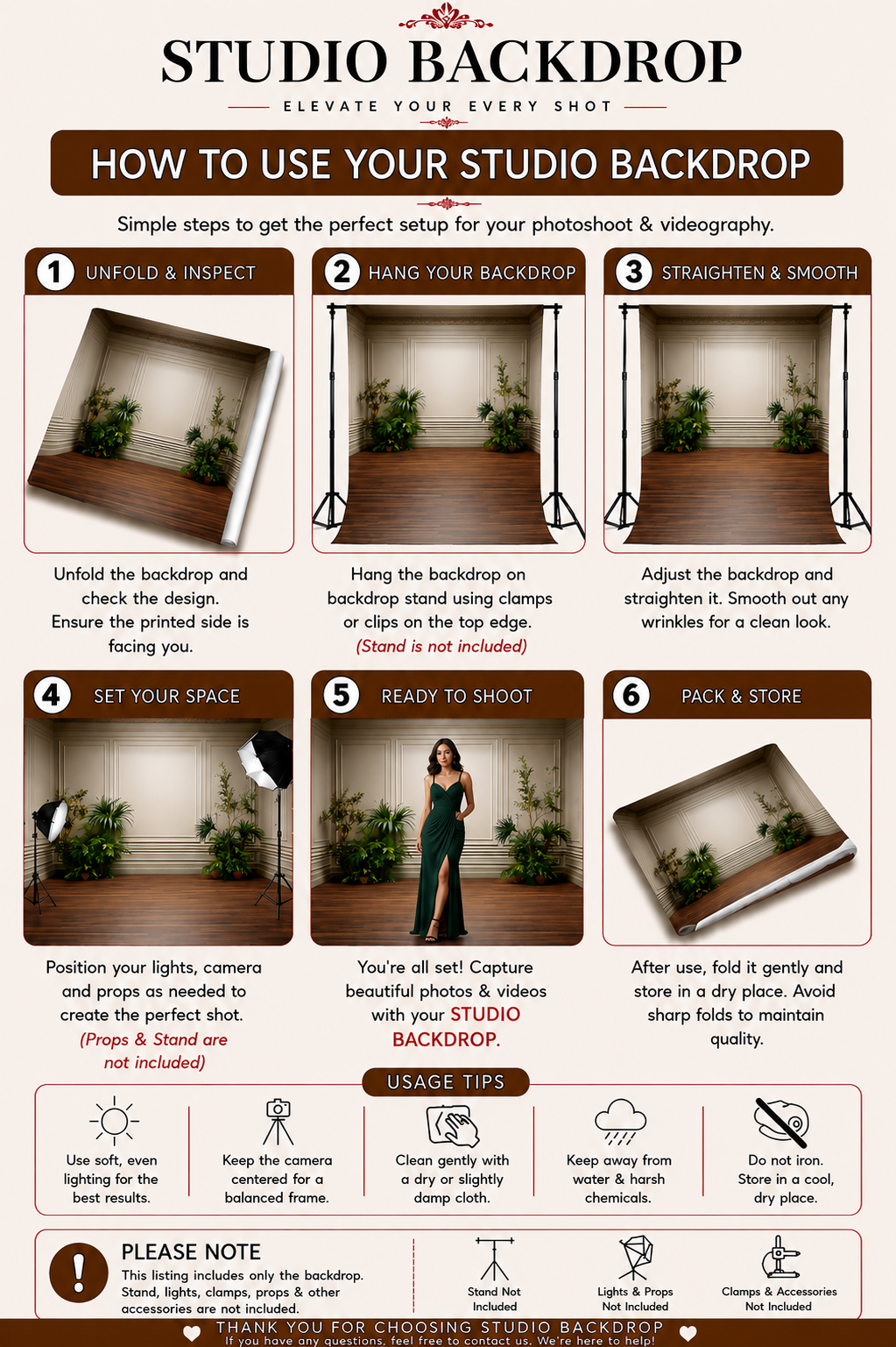 Classic Interior Garden Studio Backdrop
