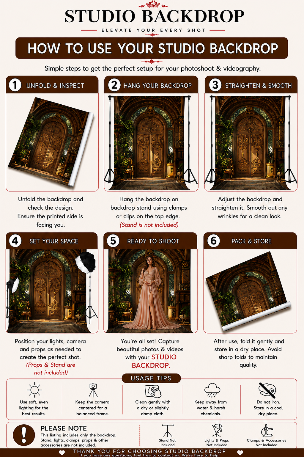 Classic Wooden Door Interior Backdrop