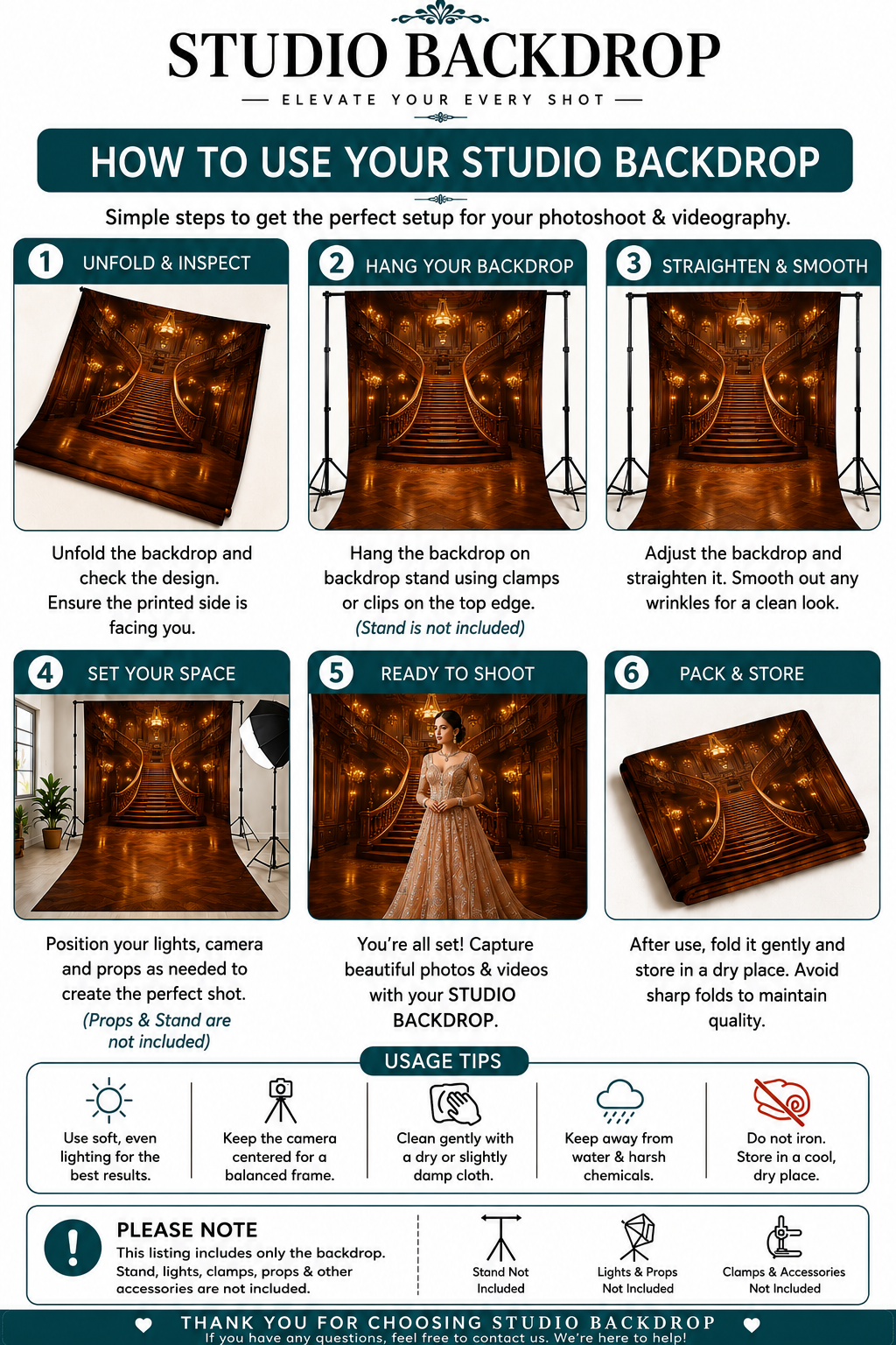 Luxury Mansion Staircase Backdrop