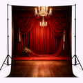 Luxury Red Velvet Curtain Stage Photography Backdrop