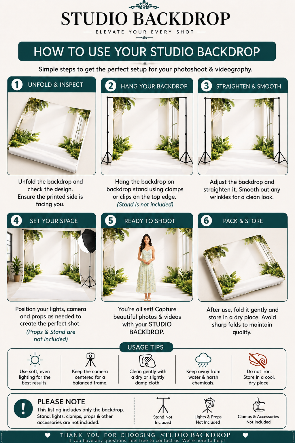 Minimal Indoor Garden Photography Backdrop