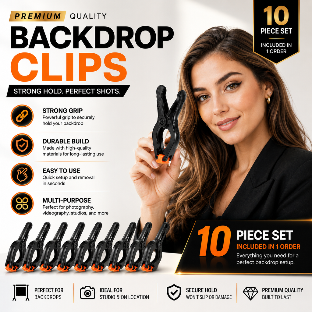 Heavy-Duty Backdrop Clips (Spring Clamps) – Pack of 10