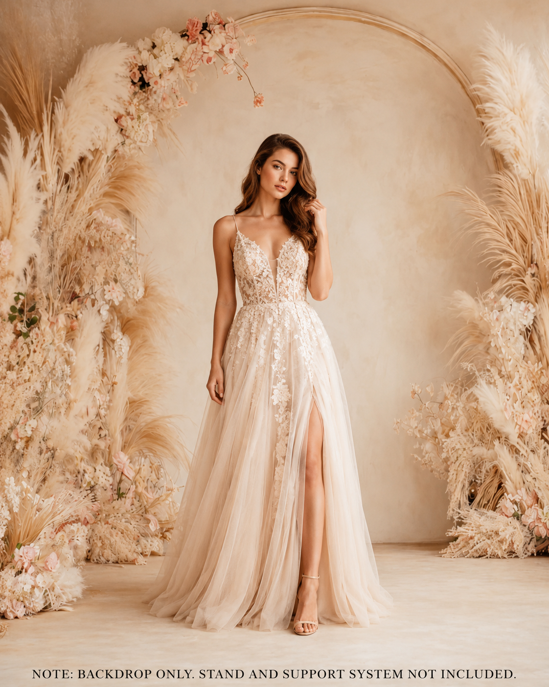 Neutral Pampas Arch Backdrop
