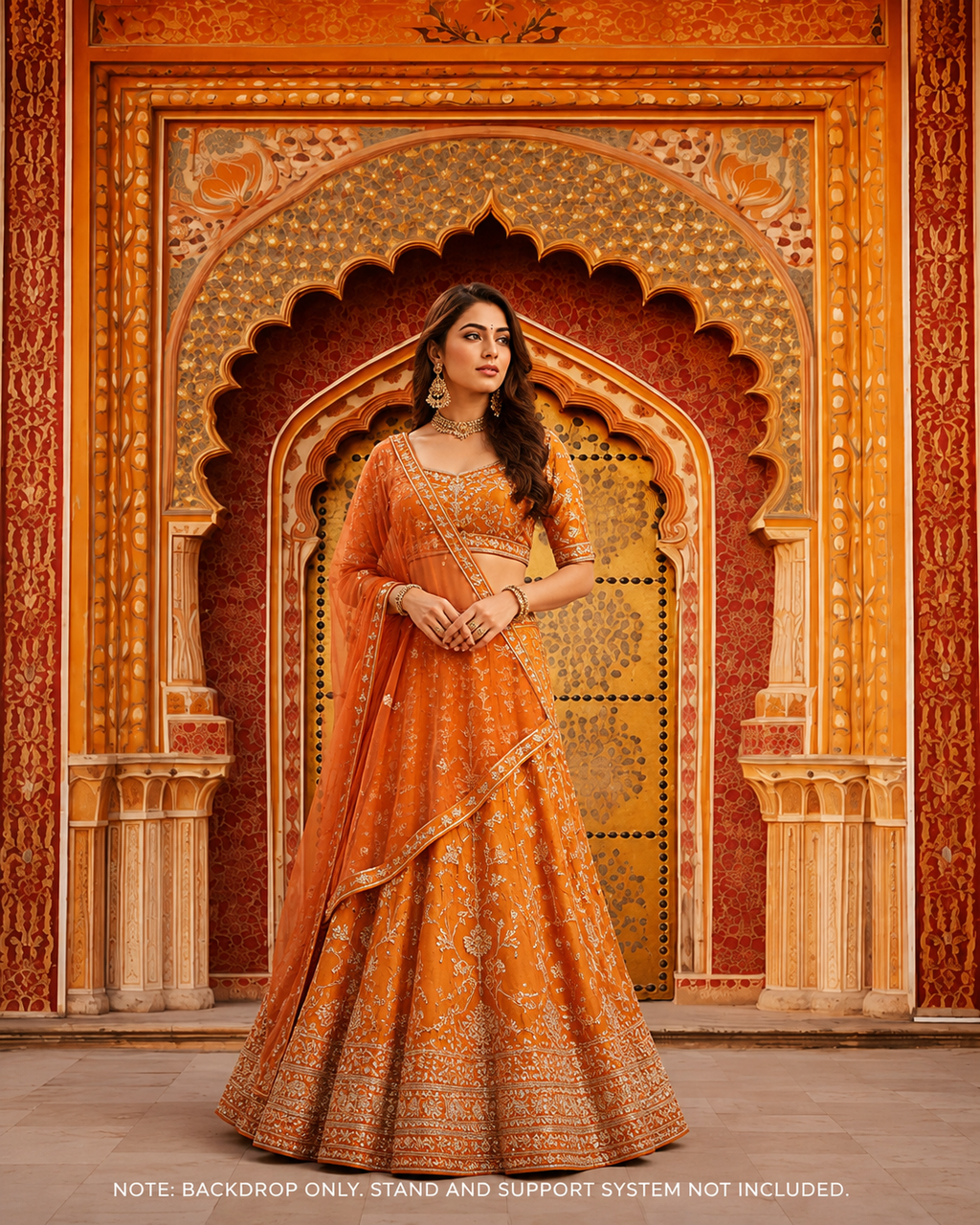 Regal Mughal Palace Door Backdrop