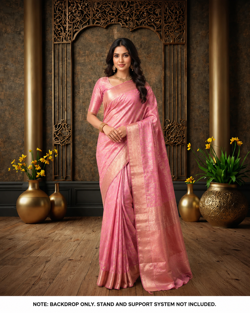 Opulent Golden Pillar Manor Backdrop