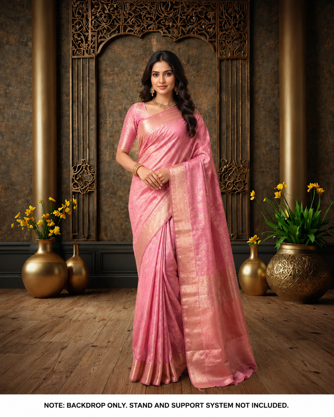 Opulent Golden Pillar Manor Backdrop