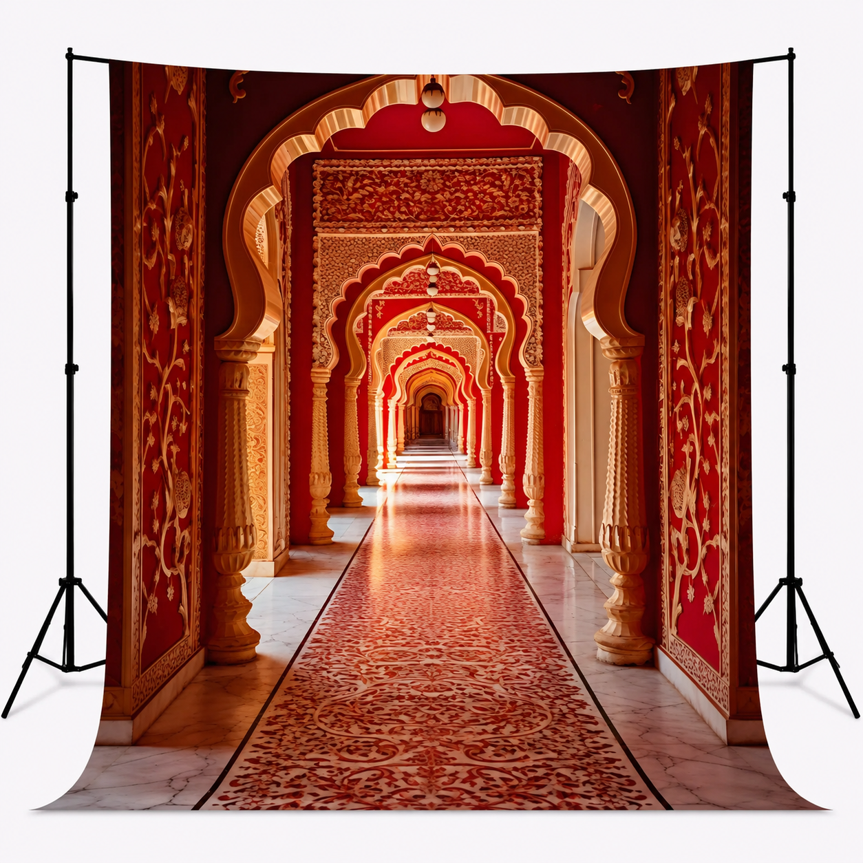 Royal Mughal Palace Corridor Backdrop