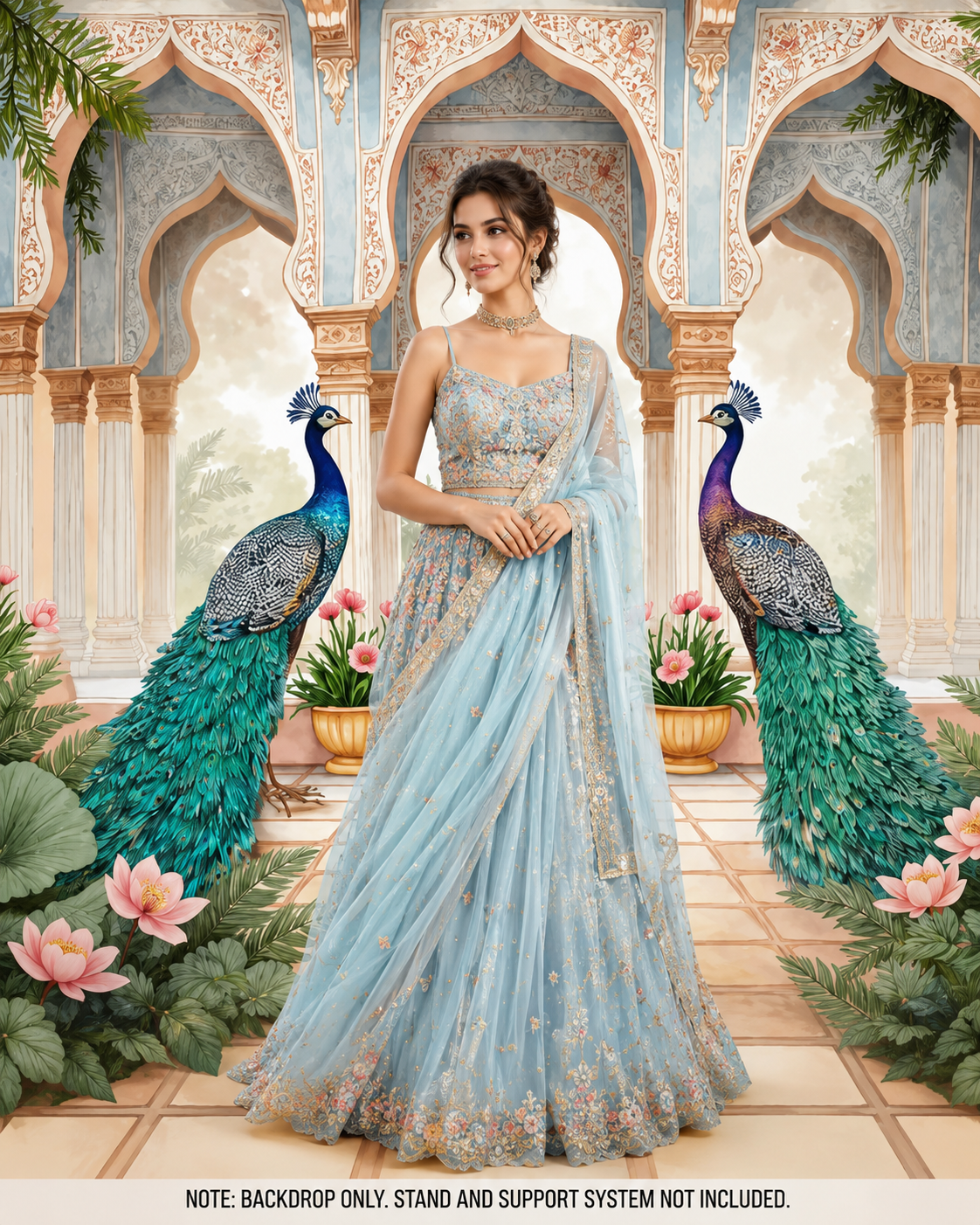Royal Peacock Palace Arch Backdrop