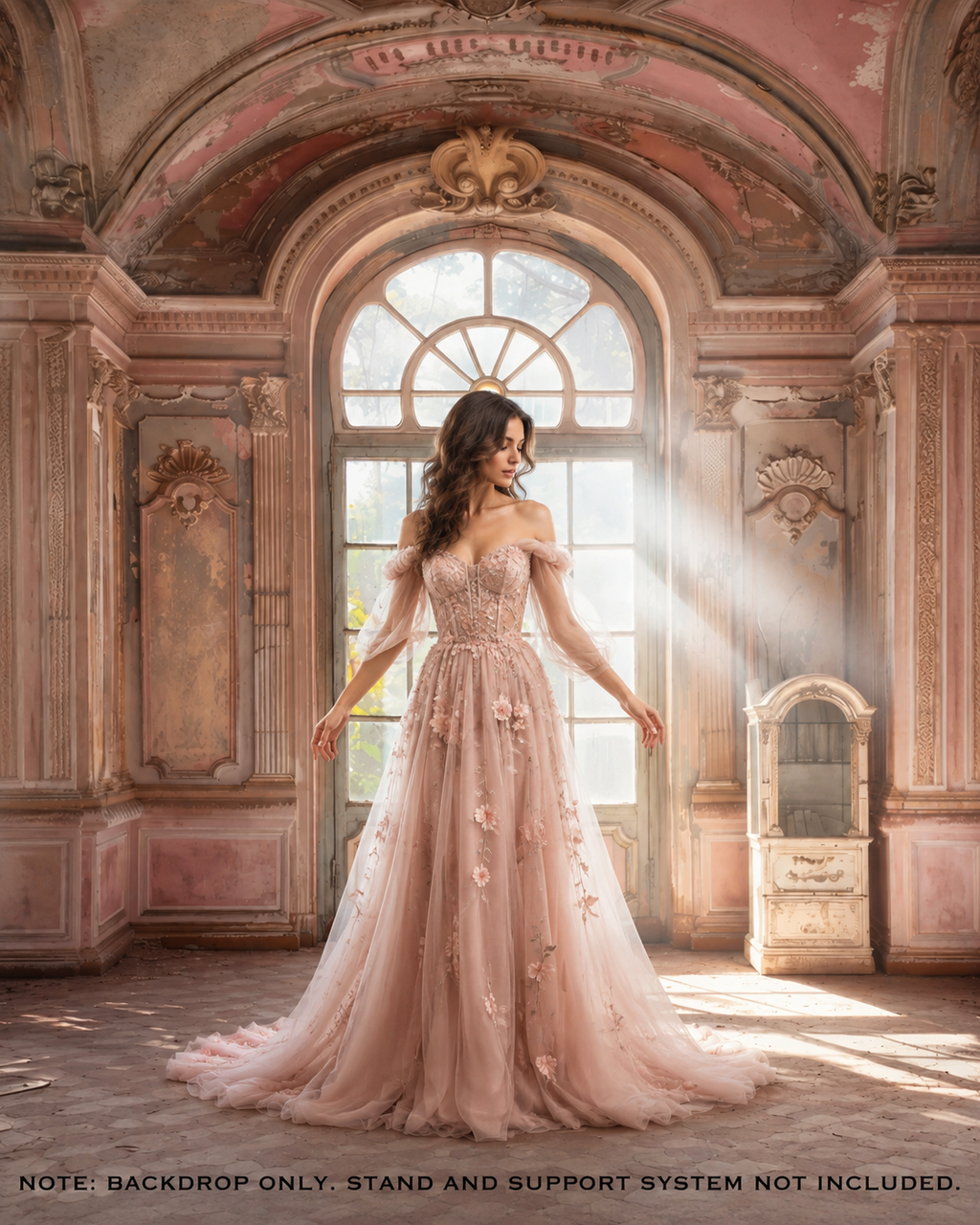 Vintage Pink French Room Backdrop