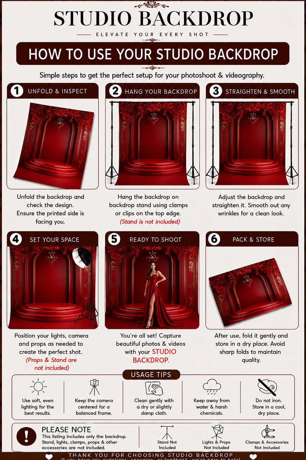 Royal Red Stage Arch Backdrop