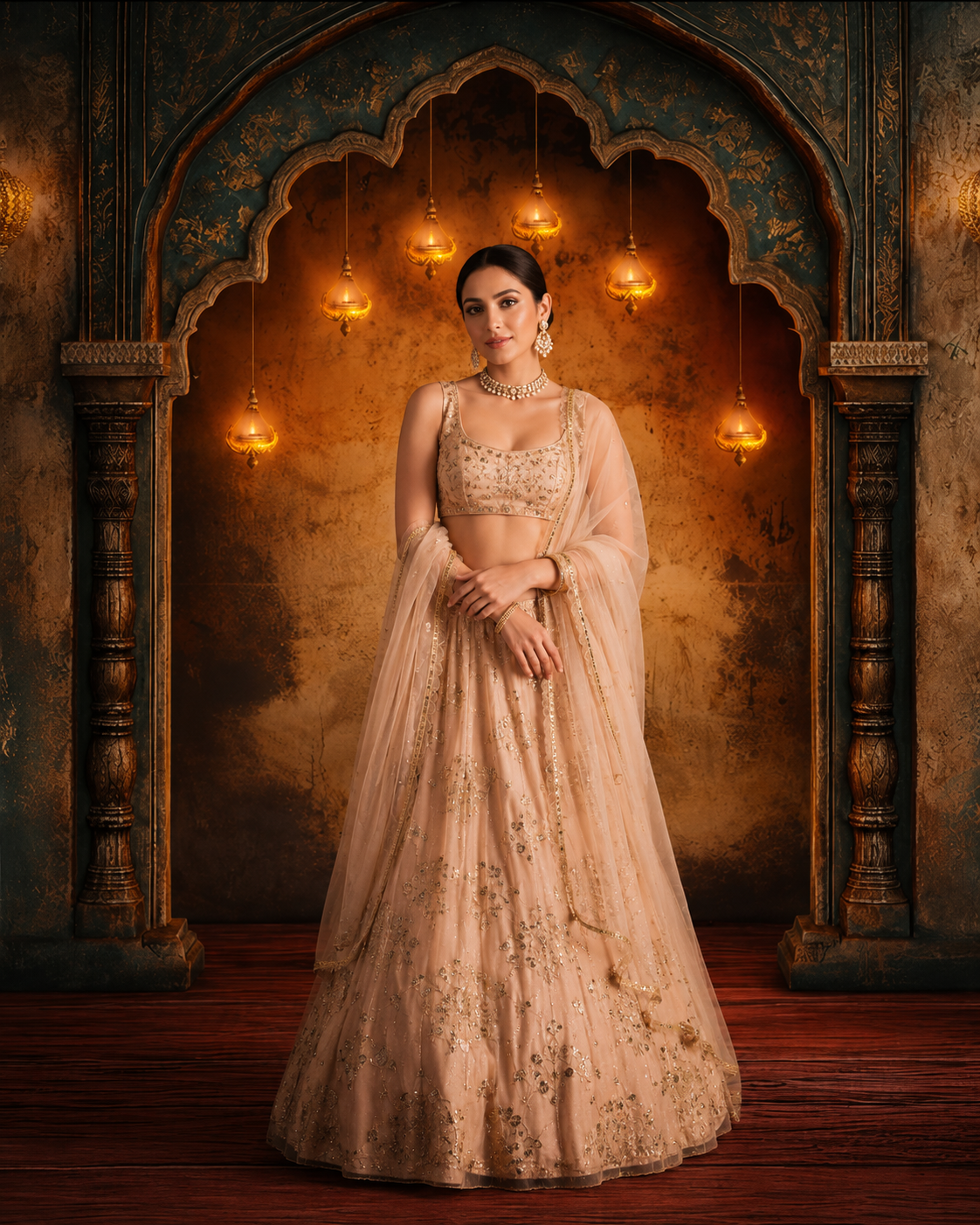 Rustic Arch Warm Light Backdrop