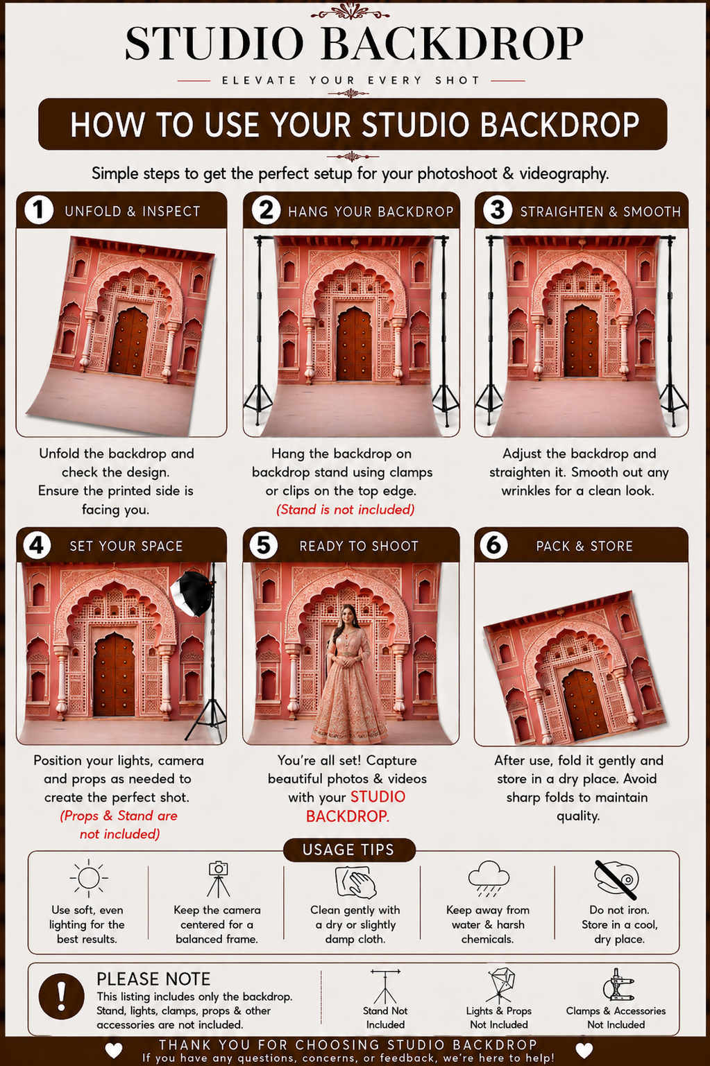 Royal Pink Palace Door Backdrop
