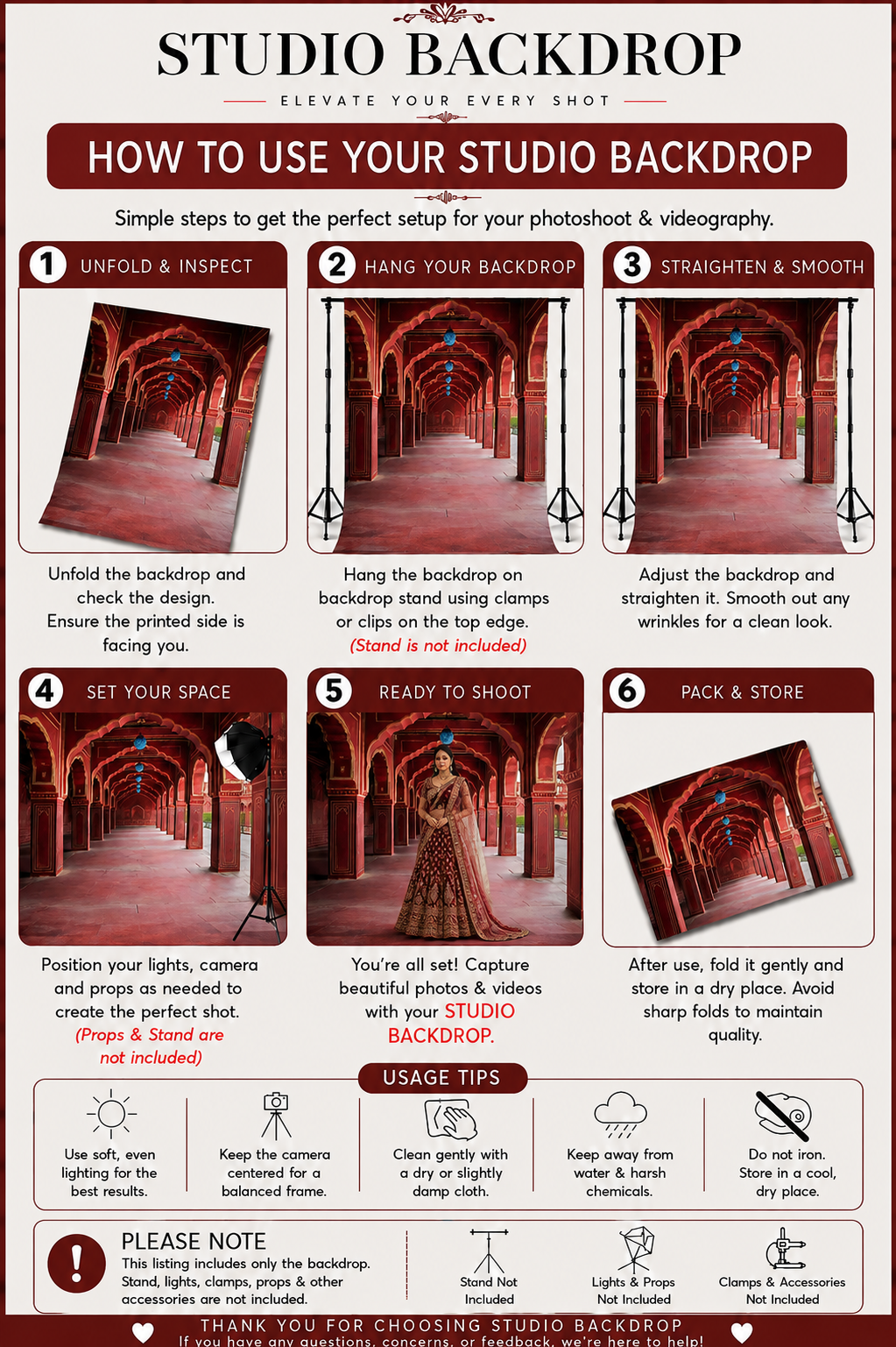 Royal Red Arch Corridor Backdrop