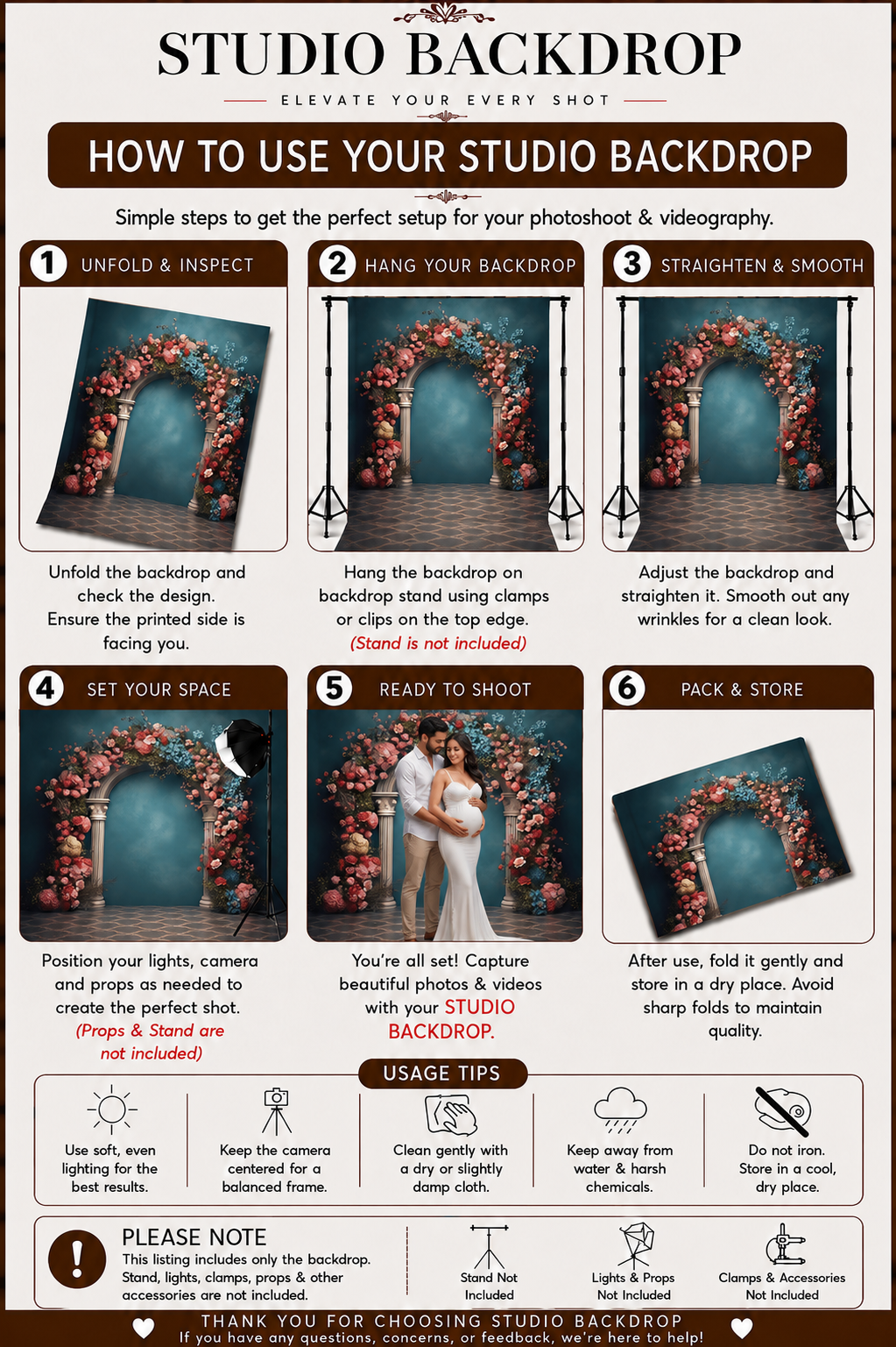 Royal Floral Arch Maternity Backdrop