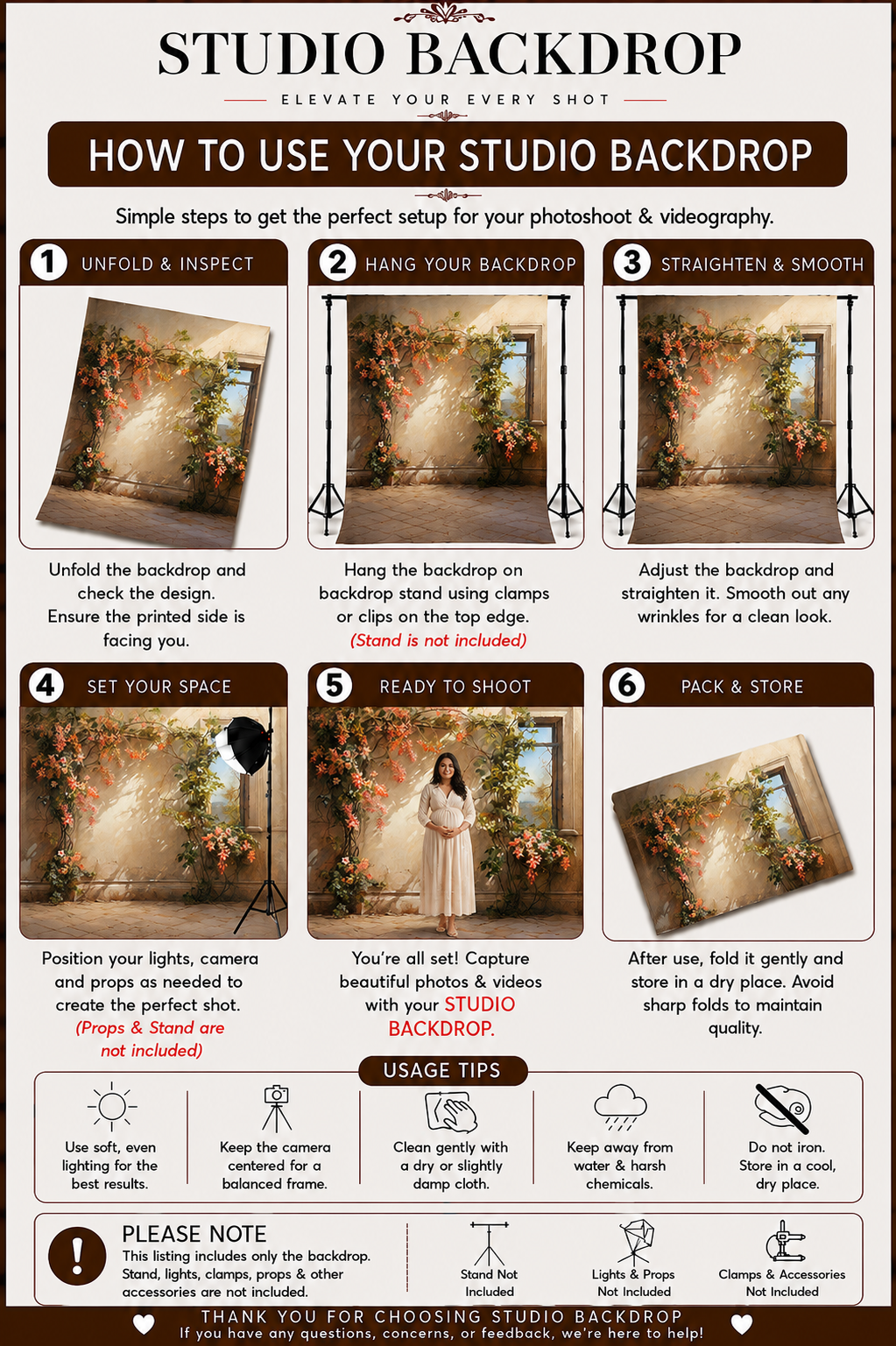 Blush Bloom Window Maternity Backdrop