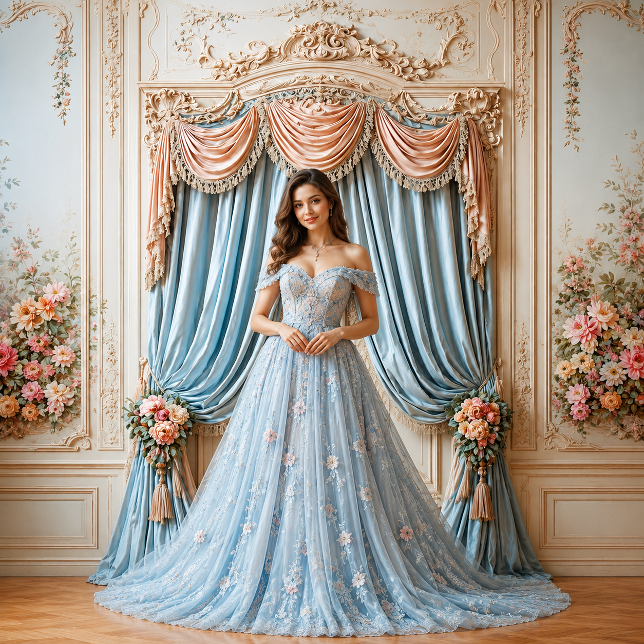 Royal Pastel Drapery Palace Backdrop