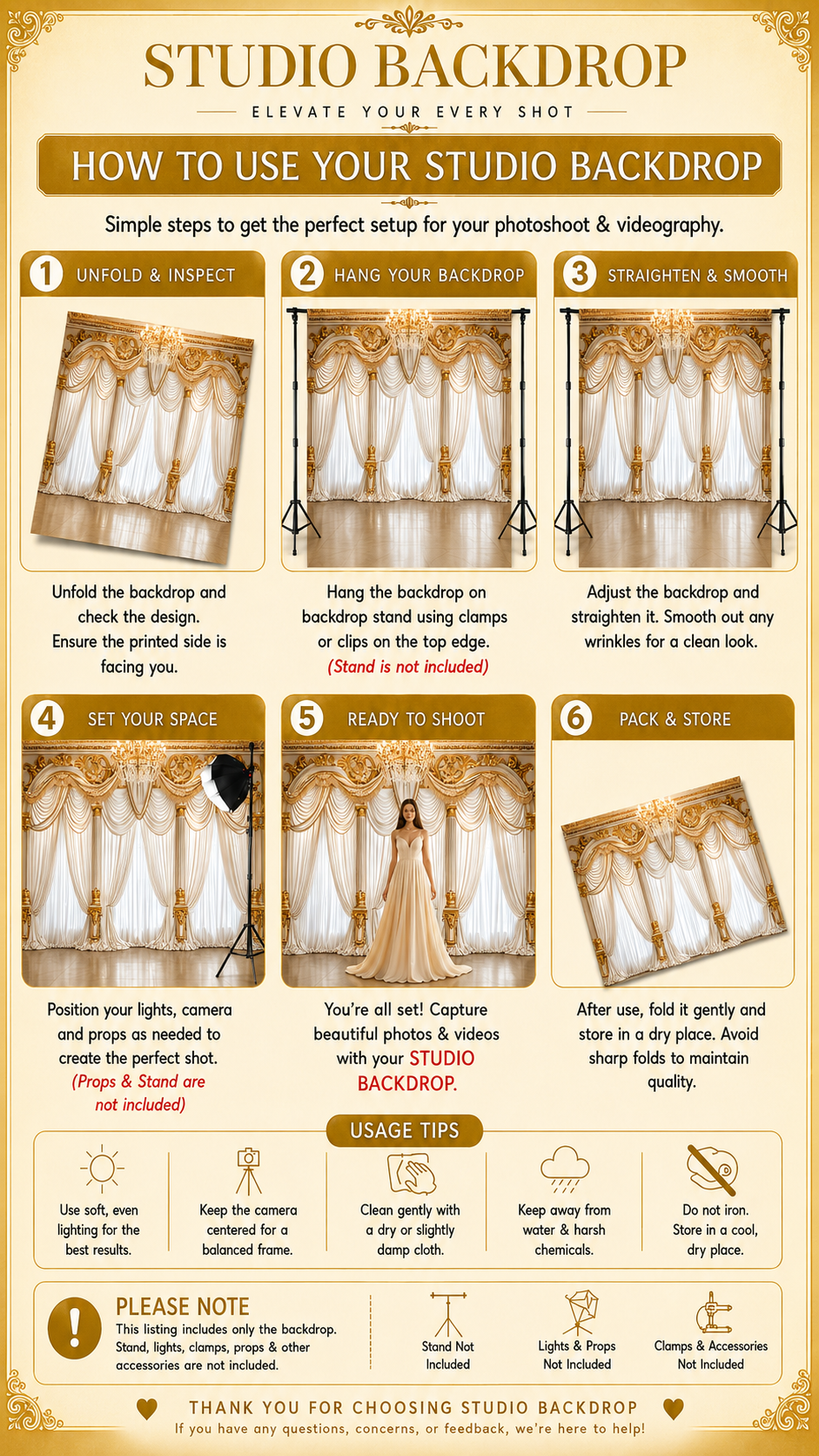 Royal Gold Wedding Backdrop