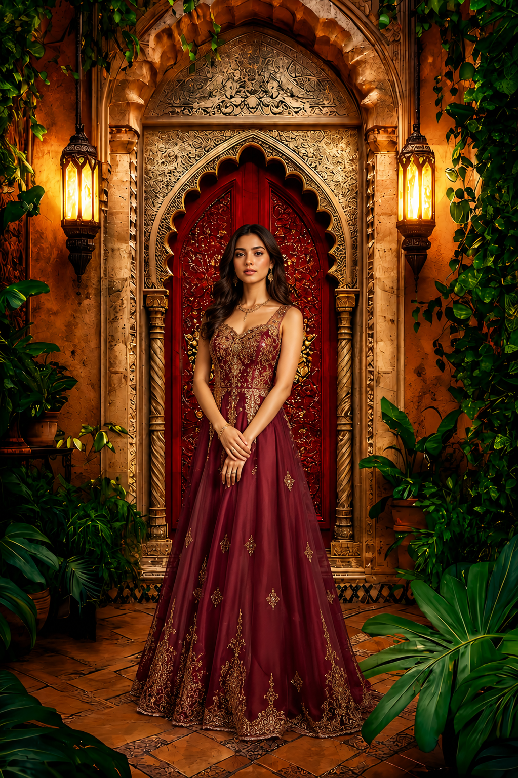 Royal Moroccan Archway Garden Backdrop