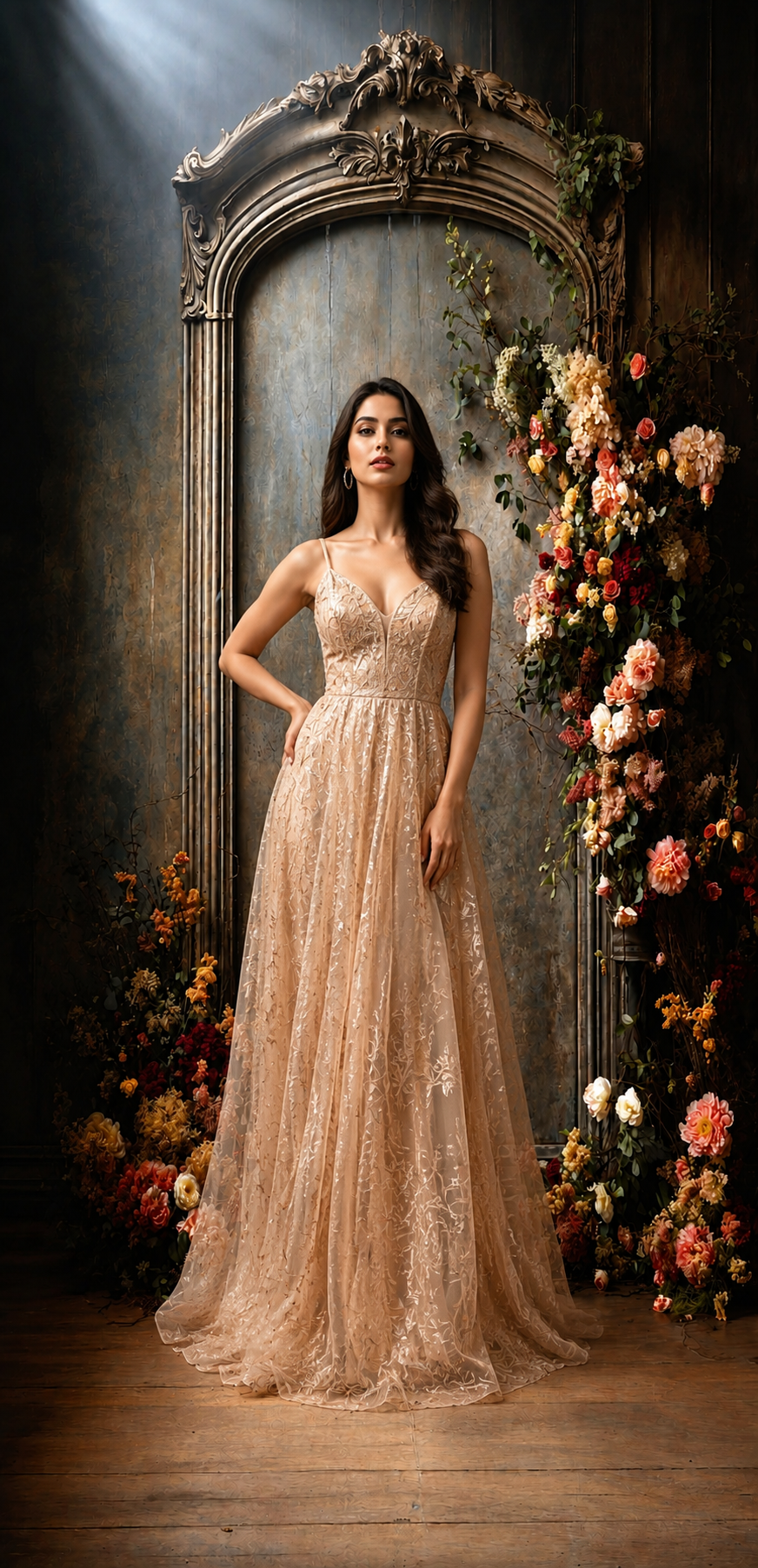 Vintage Floral Archway Photography Backdrop