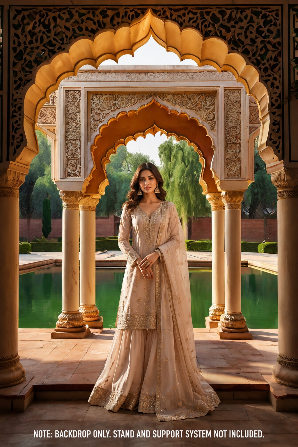 Mughal Garden Arch Reflection Backdrop