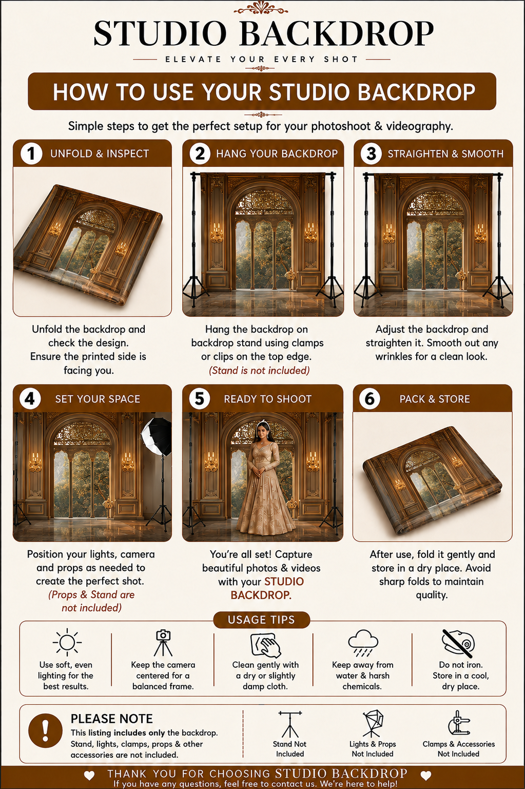 Golden Palace Window Luxe Interior Backdrop