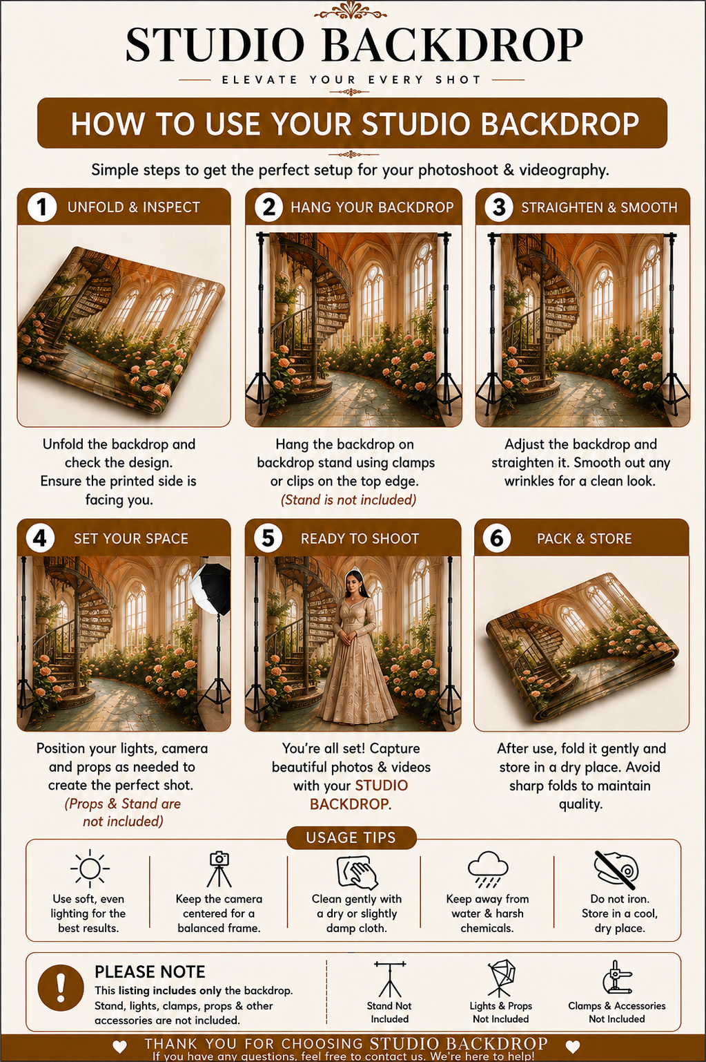 Romantic Spiral Garden Staircase Backdrop