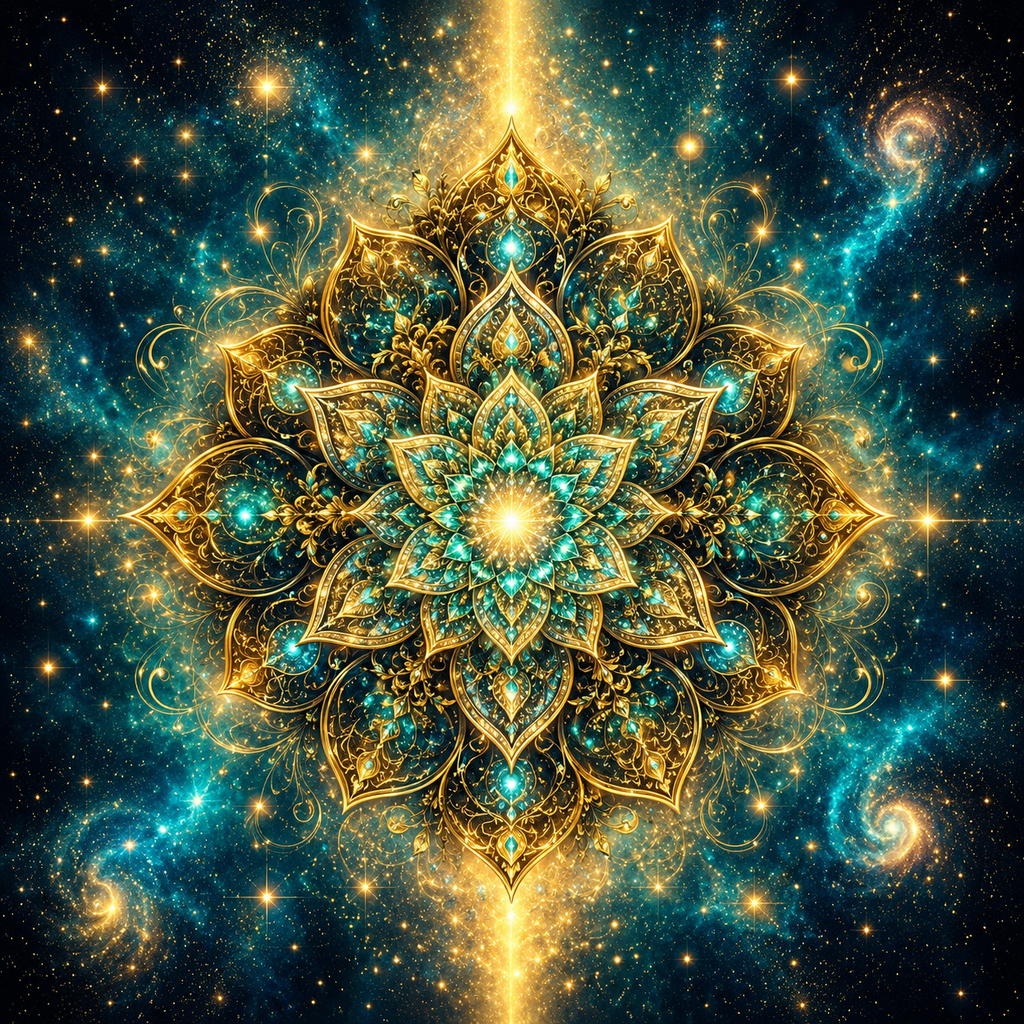 Golden Divine Festival Mandala Photography Backdrop