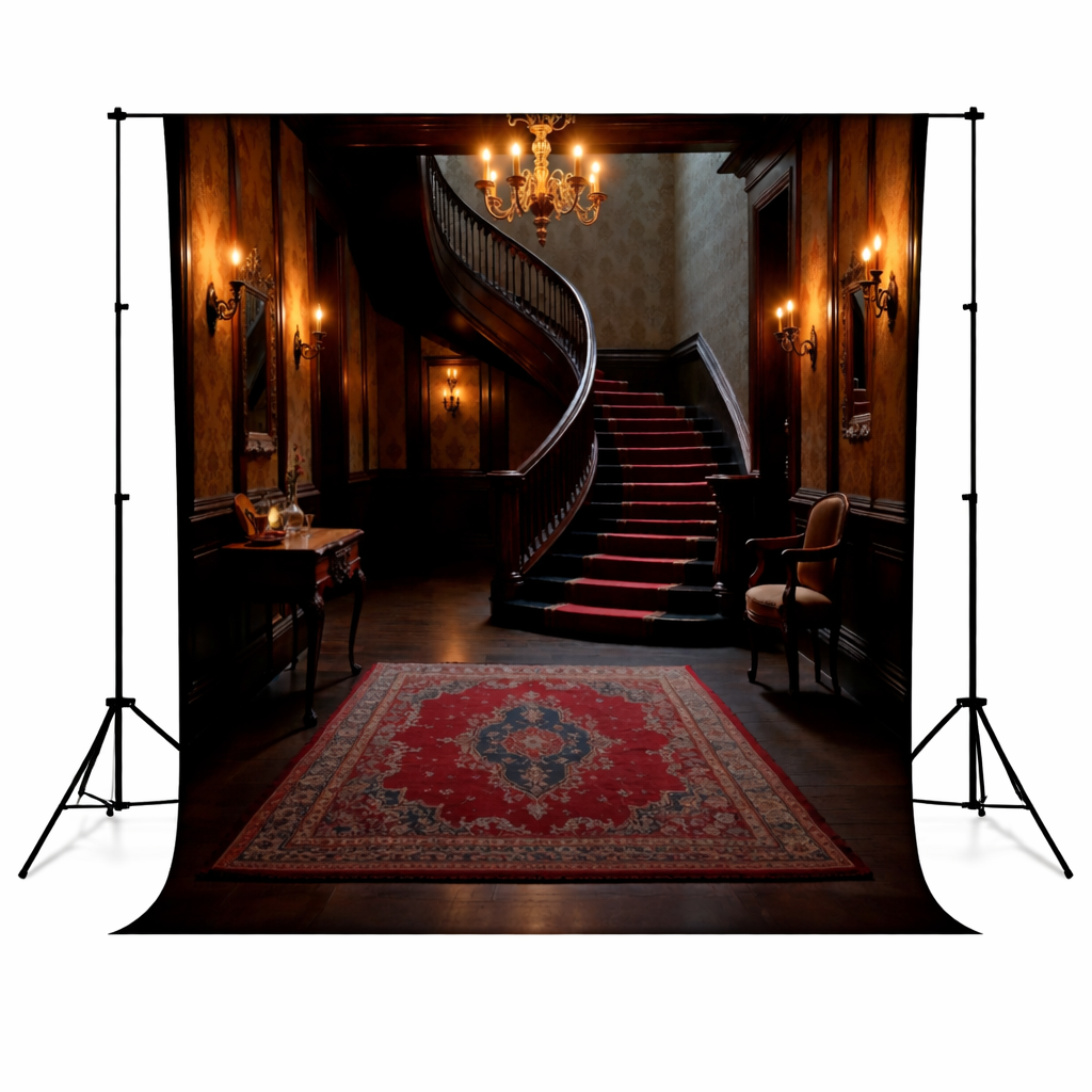 Vintage Mansion Stair Hall Backdrop