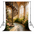 Romantic Spiral Garden Staircase Backdrop