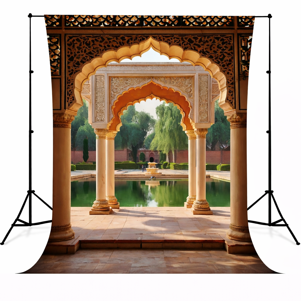 Mughal Garden Arch Reflection Backdrop