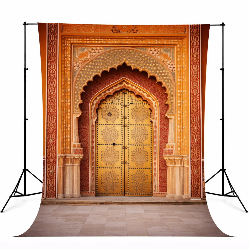 Regal Mughal Palace Door Backdrop