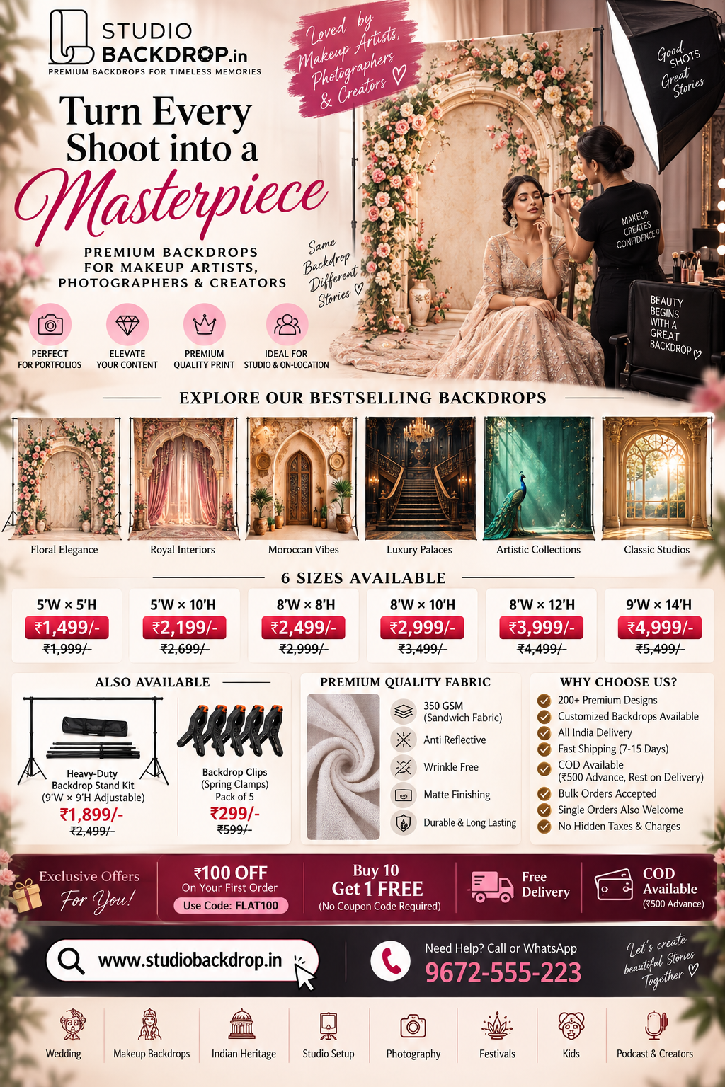 Royal Magenta Mughal Elegance Backdrop