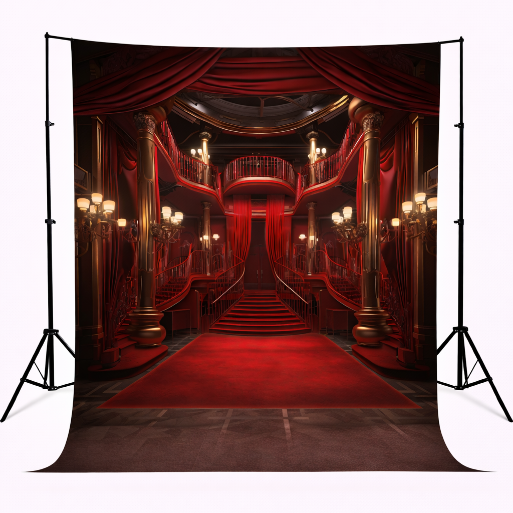 Royal Red Palace Staircase Backdrop