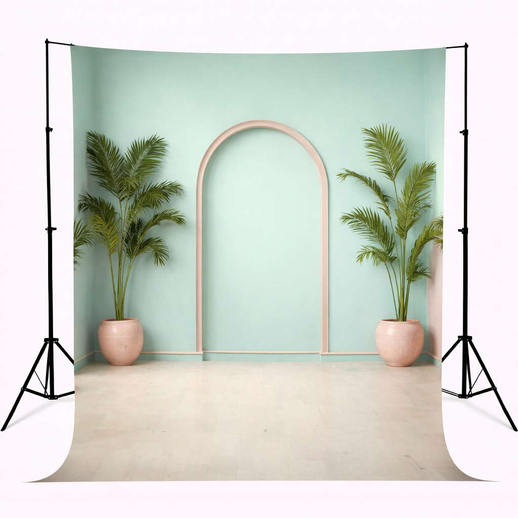 Tropical Mint Arch Studio Backdrop