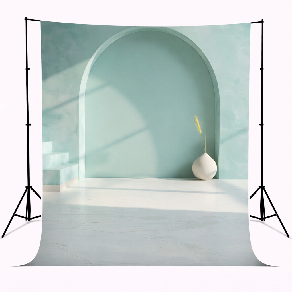 Minimal Mint Arch Studio Backdrop