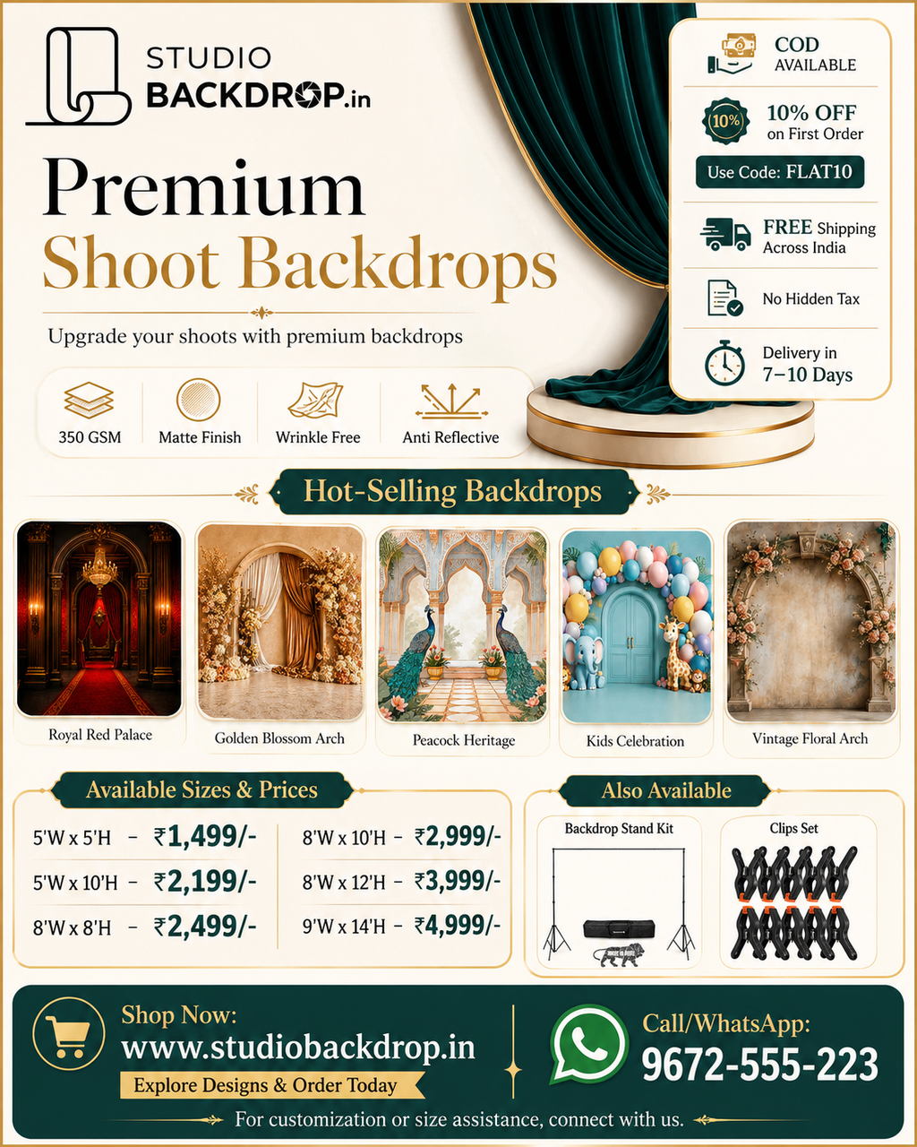 Royal Peacock Palace Backdrop