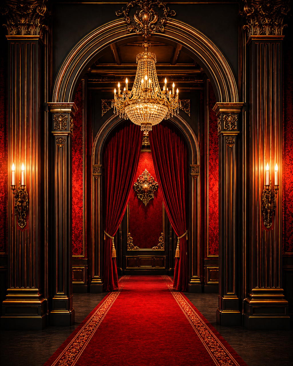 Royal Crimson Palace Entrance Backdrop