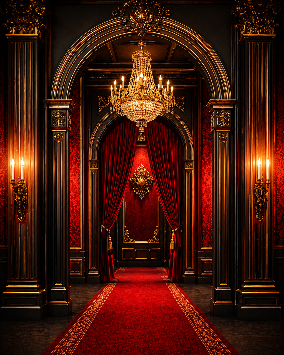 Royal Crimson Palace Entrance Backdrop
